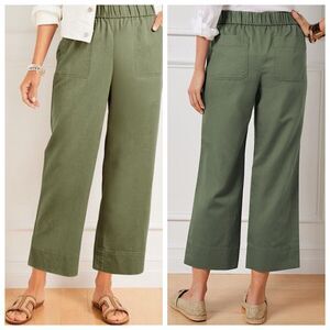 Talbots Pull On Wide Leg Linen Crop Pants Sz XL, NWT